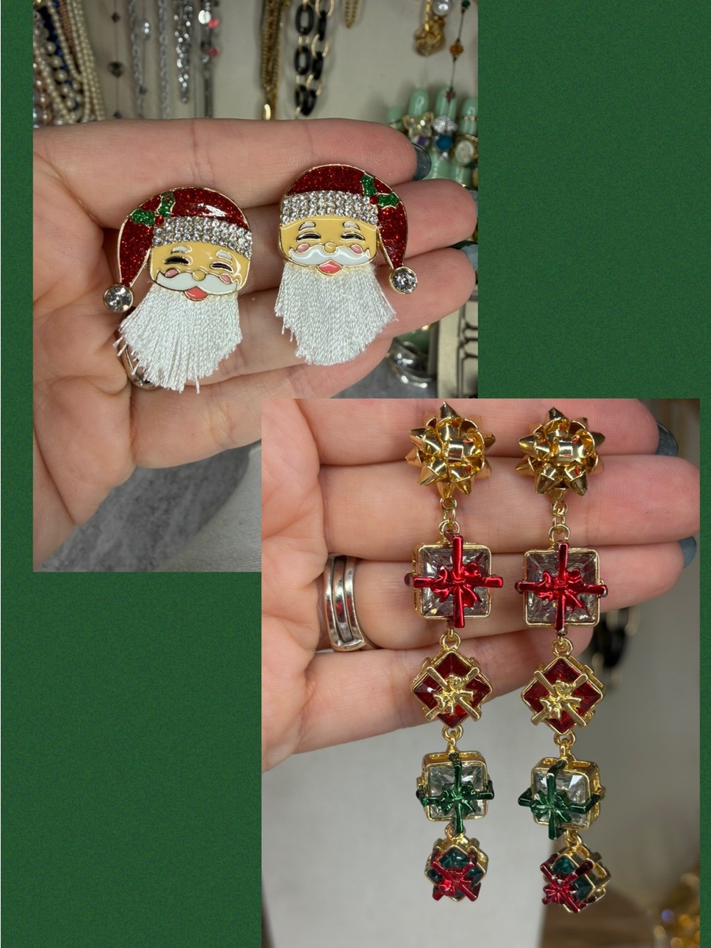 Sugarfix Earrings Christmas Set Santa Presents Dangle Holiday Festive Jewelry